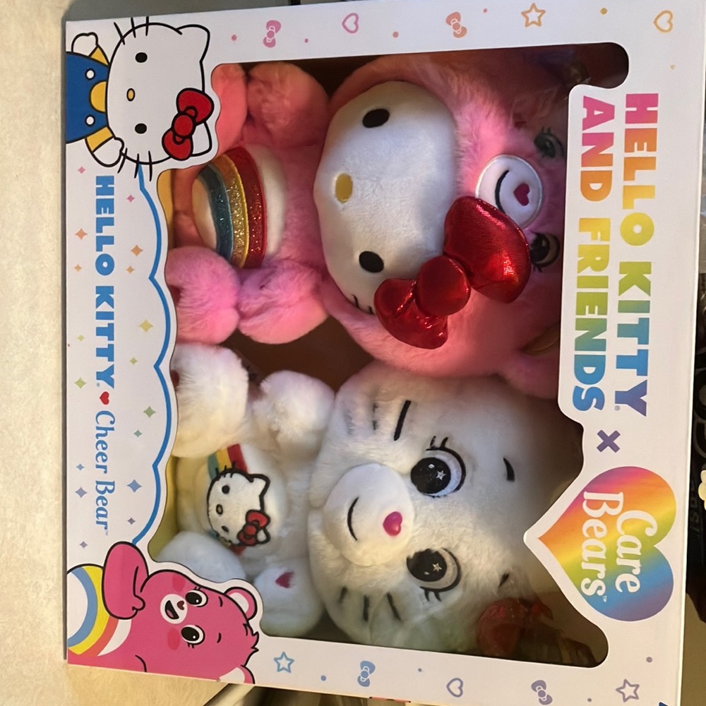 Care Bears Hello Kitty and Cheer Bear a plush 2aPk